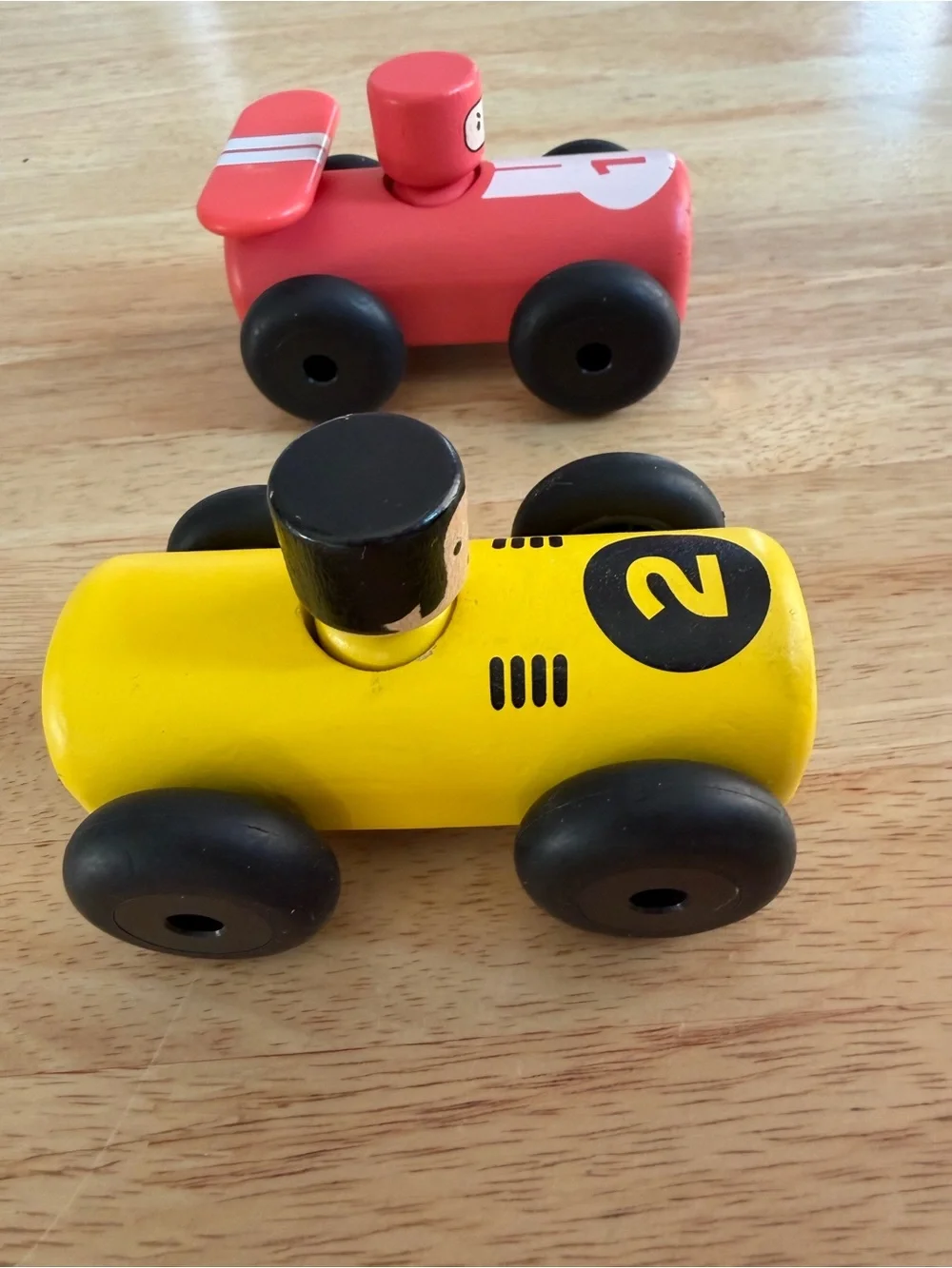 ($5 when bundled) FAO Schwarz Wooden Race Car Toy Set - used
